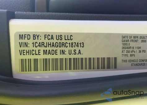 2024 Jeep Grand Cherokee Laredo X 4X4 из США, поврежденный, VIN 1C4RJHAG0RC187413